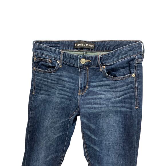 Size 8R Express Jeans Womens Barely Boot Denim Low Rise - Picture 5 of 8
